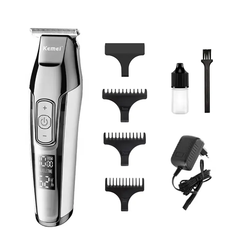 ماشین اصلاح موی سر و صورت کیمی مدل 5027 پک اصلی با باتری قابل شارژ 270 دقیقه‌ای، سرعت موتور 7000 RPM، 4 حالت تنظیم سرعت، 3 عدد شانه قابل تنظیم و نمایشگر وضعیت باتری