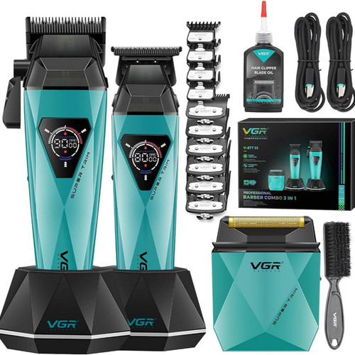 ماشین اصلاح موی سر و صورت شارژی وی جی ار مدل V-877 S3 مجموعه 3 عددی🔥 پک اصلی ارسال با پست پیشتاز 📦و تحویل فوری یک روزه به پست📥 ، همراه بسته بندی ضد ضربه 📦، محصول کاملآ پلمپ و وکیوم با جعبه سالم بدون آسیب 🎁و هفت روز ضمانت بازگشت وجه درصورت عدم رضایت 🔃✅